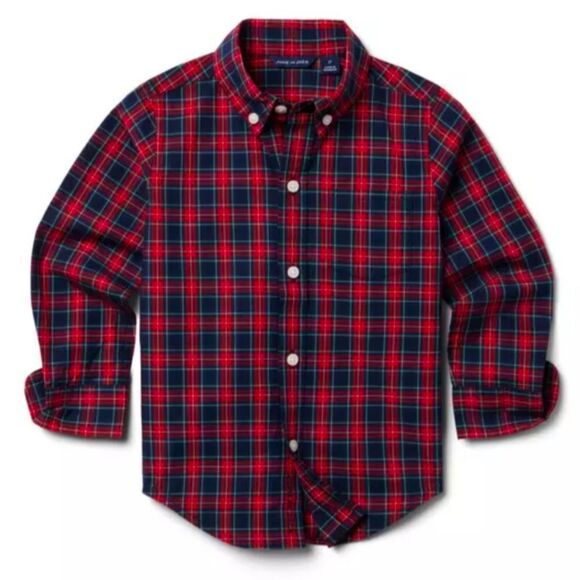 NWOT Janie and Jack The Tartan Poplin Shirt Size 5 Child Kid Plaid Dress Formal - Picture 1 of 4